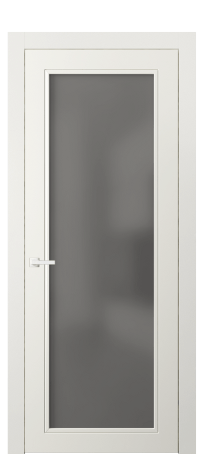 Межкомнатная дверь Нео Классик 8000 Матовый жемчужный Сатинированное серое стекло, триплекс Цена 78430 ₽ | Volhovec
