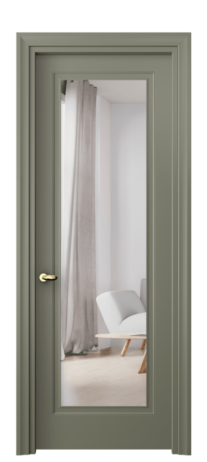 Межкомнатная дверь Эссе 8503 Матовый оливковый тёмный Двустороннее зеркало, триплекс Цена 63299 ₽ | Volhovec