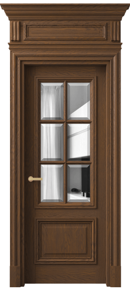 Межкомнатная дверь Антик 7312 Дуб каштановый матовый Двустороннее зеркало с фацетом, триплекс Цена 296149 ₽ | Volhovec