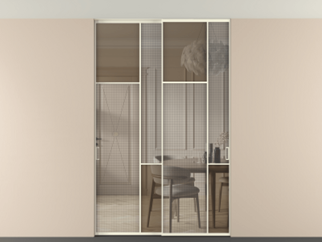 Перегородка Mosaic внутри проема двустворчатая в потолок #VENDORCODE# #FURNISH# #GLASS# Цена #PRICE# #CURRENCY# | Volhovec