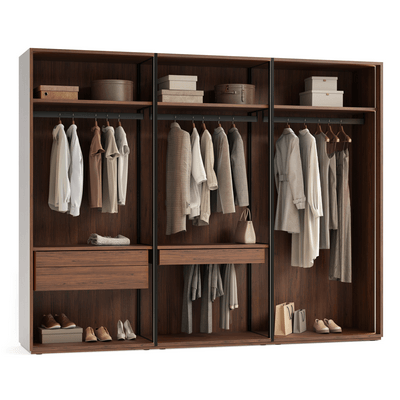 Мебель Гардеробные Модуле. Цвет Орех Вармия коричневый. Материал ЛДСП древесный. Коллекция Идея 2. Картинка.