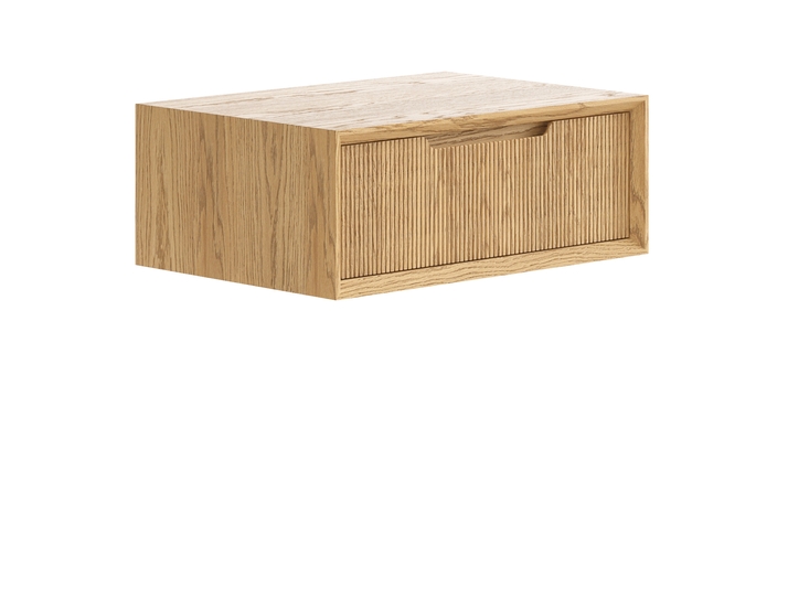 Мебель Тумба подвесная прикроватная Вельвет 1 ящик. Цвет Дуб пшеничный матовый. Материал Массив дуба матовый. Коллекция Тумба подвесная прикроватная Вельвет 1 ящик. Картинка.