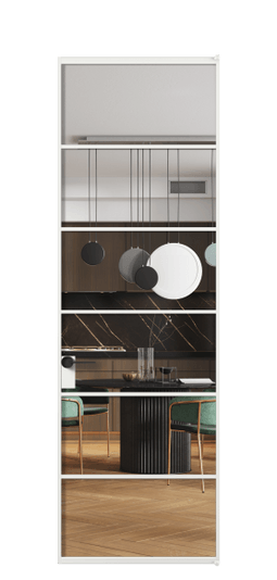 Дверь межкомнатная АЛПЛ040.04 Crystalvision АБЛ. Цвет Алюминий белоснежный. Материал Алюминий в эмали. Коллекция Формато. Картинка.