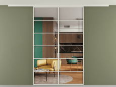 Перегородка Формато вдоль стены на потолок 2 створки